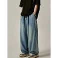 thumbnail image 3 of EMMIOL Men's Y2K Vintage Baggy Wide Leg Jeans 90s Drawstring Waist Loose Fit Hip Hop Denim Pants, 3 of 8