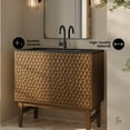 thumbnail image 3 of Bosse 36" Freestanding Bathroom Vanity in Brown Oak with Black Sink Top, 3 of 11