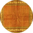 thumbnail image 1 of Ahgly Company Machine Washable Indoor Round Persian Yellow Traditional Area Rugs, 3' Round, 1 of 4