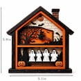 thumbnail image 3 of Double Layer 3D House-Shaped Wooden Halloween Ornament,Distressed Wood Wall Hanging Tabletop Decor for Entryway Fireplace Mantel Holiday Gift,5.9"x5.1", 3 of 6