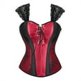 thumbnail image 1 of Grebrafan Corset à Bretelles pour Femmes Cosplay Steampunk Bustier Haut Rouge Vin m, 1 of 5