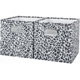 thumbnail image 6 of AUR 2PCS Storage Cubes Leopard Cheetah Print Velvet Fabric Storage Bins for Shelves, Collapsible Washable Closet Storage Baskets Boxes with Handles for Organizing and Storage -Gray, 11"x 11"x 11", 6 of 13