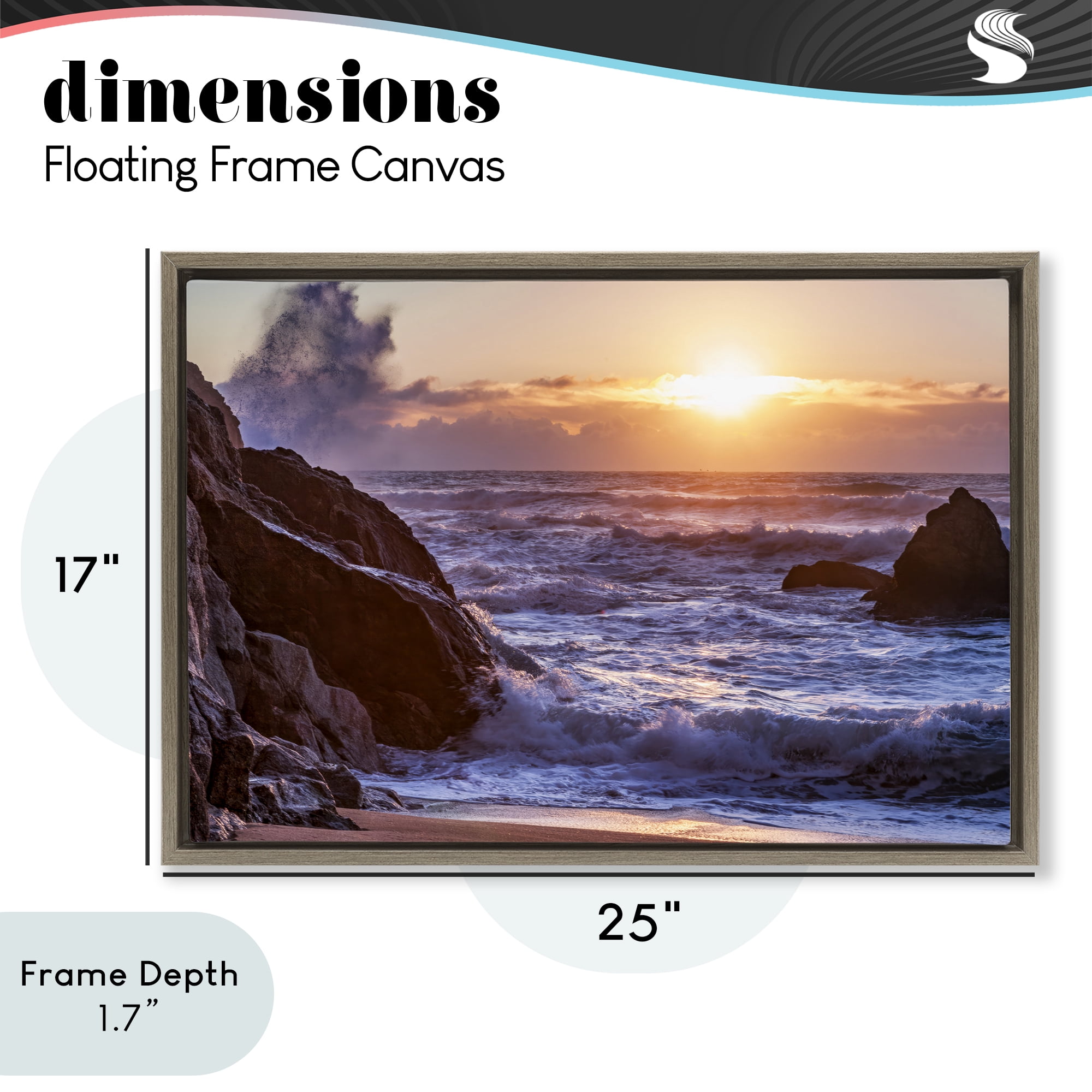 Stupell Industries Siren Song Rocky Shore Brown Framed Floater Canvas Wall Art, design by Shelley Carlisle