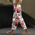 thumbnail image 2 of YUANGUANST Women's Wide Leg Pants Women's Spring And Summer Casual 3D Printed Back Pocket Cotton And Linen Pants Office Slacks, 2 of 4