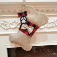 thumbnail image 4 of Juego de 4 medias navideñas para mascotas, de arpillera, a cuadros, para gatos, perros, calcetines colgantes para colgar en la chimenea, decoración navideña para el árbol, 4 of 5