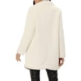 thumbnail image 3 of INSPIRE CHIC Women's Faux Fur Coat Lapel Warm Overcoat Winter Open Front Casual Long Fluffy Jackets S Beige, 3 of 6