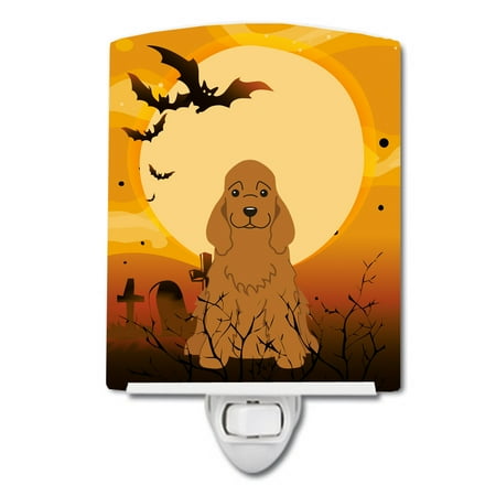 

Caroline s Treasures BB4361CNL Halloween Cocker Spaniel Red Ceramic Night Light 6x4x3 multicolor