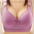 thumbnail image 2 of Sngxgn Womens Wireless Bra, Full-Coverage Pullover Stretch-Knit Bra, Smoothing T-Shirt Bra(Purple,44), 2 of 3