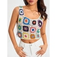 thumbnail image 6 of Michellecmm Women´s Summer Sleeveless Tops Colorful Hand Crochet Embroidery Openwork Knit Tank Tops, 6 of 9