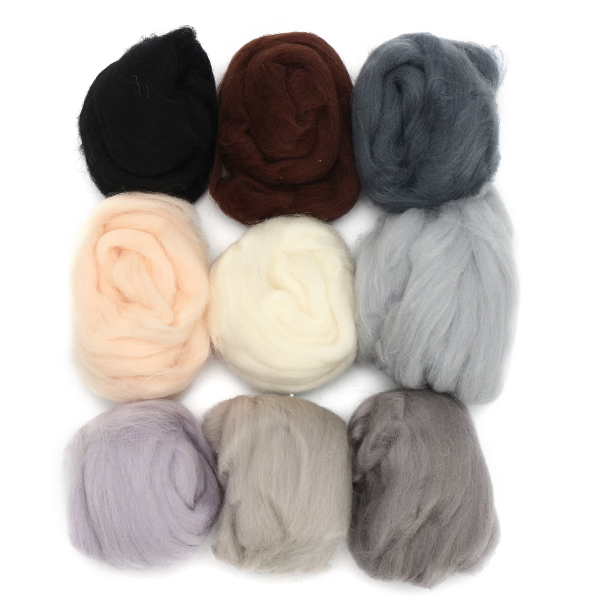 Retro Lot of 9 colors 10g Wool Fibre Roving For Needle Felting Hand