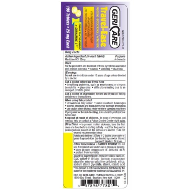 Mckesson Brand Nausea Relief 25 Mg Strength Tablet Bottle Of 100 Walmart Com