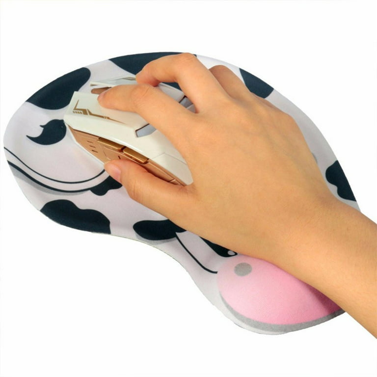 Cute Cow Anti-Slip Mouse Pad Mat with Gel Wrist Support for
