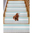 thumbnail image 2 of Abstract Sky Stair Treads Non Slip for Steps Blue Grey Stripes Floral Plant Modern Vintage 10 Pcs Reusable Adhesive Stair Runner Mats for Dogs Elders Carpet Treads Rugs for Staircase 8x30 In, 2 of 7