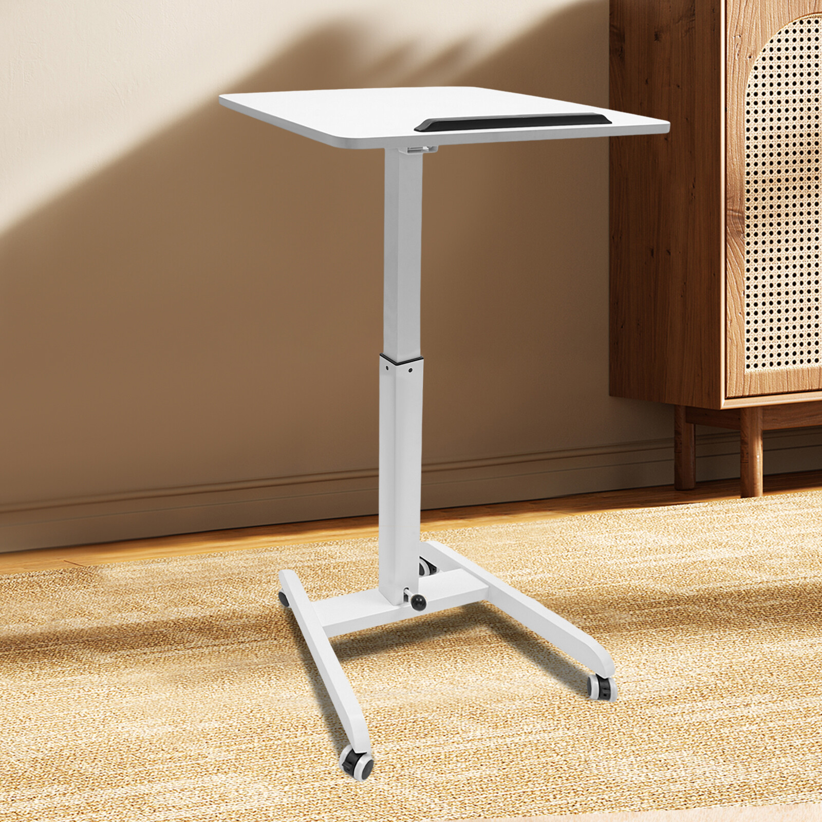 Mobile Standing Desk, Standing Desk with Tilting Top, Lectern Portable with Wheels for Schools, Art Studios, Lecture Halls, Offices, Classrooms, Homes, Conference Rooms