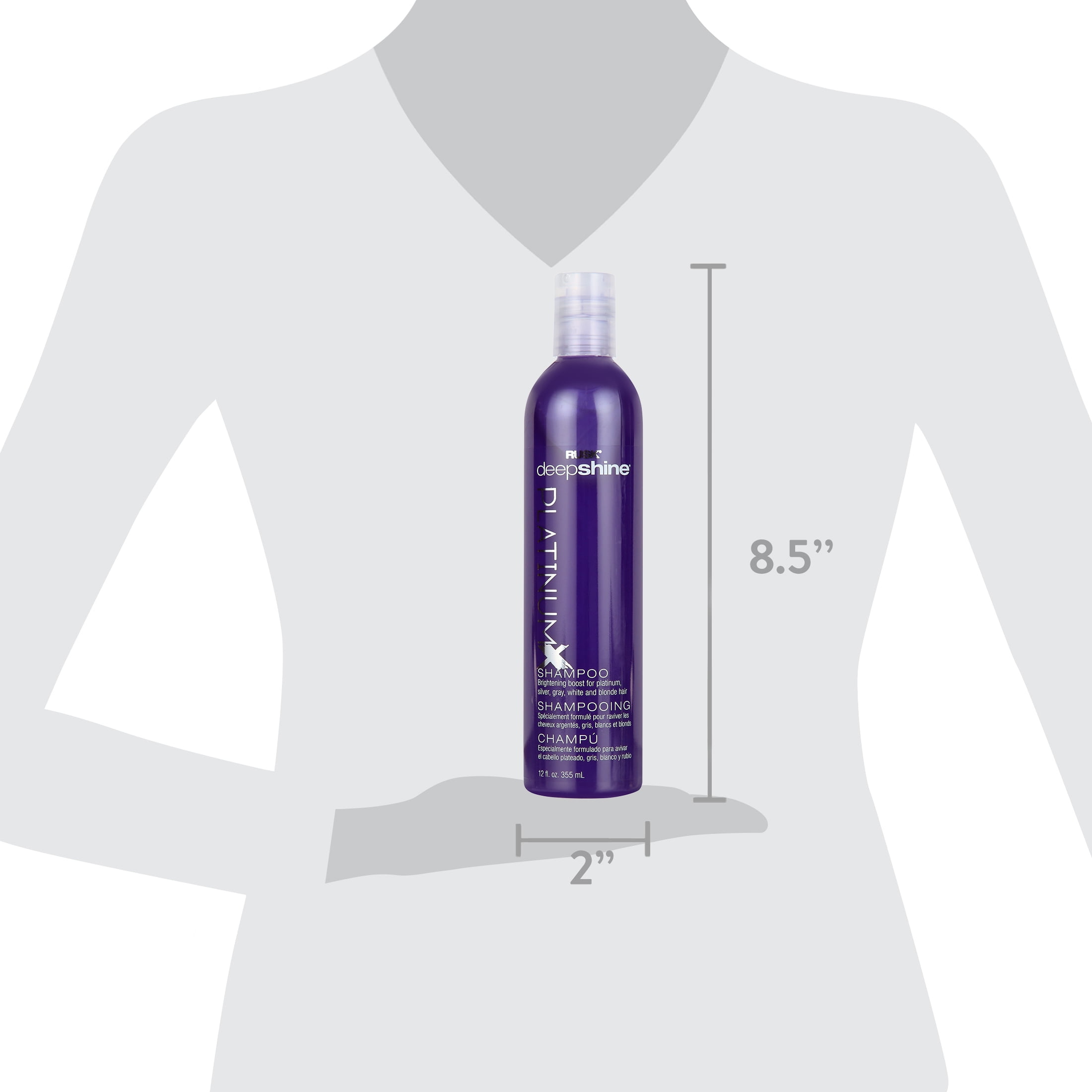 Rusk Deepshine PlatinumX Shampoo, 12 oz - Gray Hair Treatment