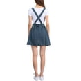 thumbnail image 3 of Women's Denim Skirt Overall Adjustable Strap Braces Mini Suspender Washed Jean Skirts L Vintage Blue, 3 of 6