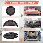 UPGO 40 Foldable Trampoline, Fitness Rebounder with Adjustable Foam Handle, Exercise Trampoline for Adults/kids Indoor/Garden Workout Max Load 330lbs