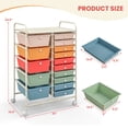 thumbnail image 6 of 15 Drawer Rolling Storage Cart, Drawer Organizer with Wheels, Scrapbook Paper Office School Organizer,Deep Multicolor, 6 of 7
