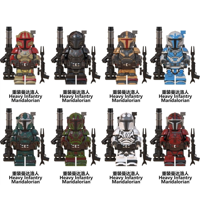 Set de 8 Figuras de Bloques de Construcción Espacial – Minifiguras de Batalla con Infantería Pesada, Juguete de Montaje Creativo para Niños y Coleccionistas