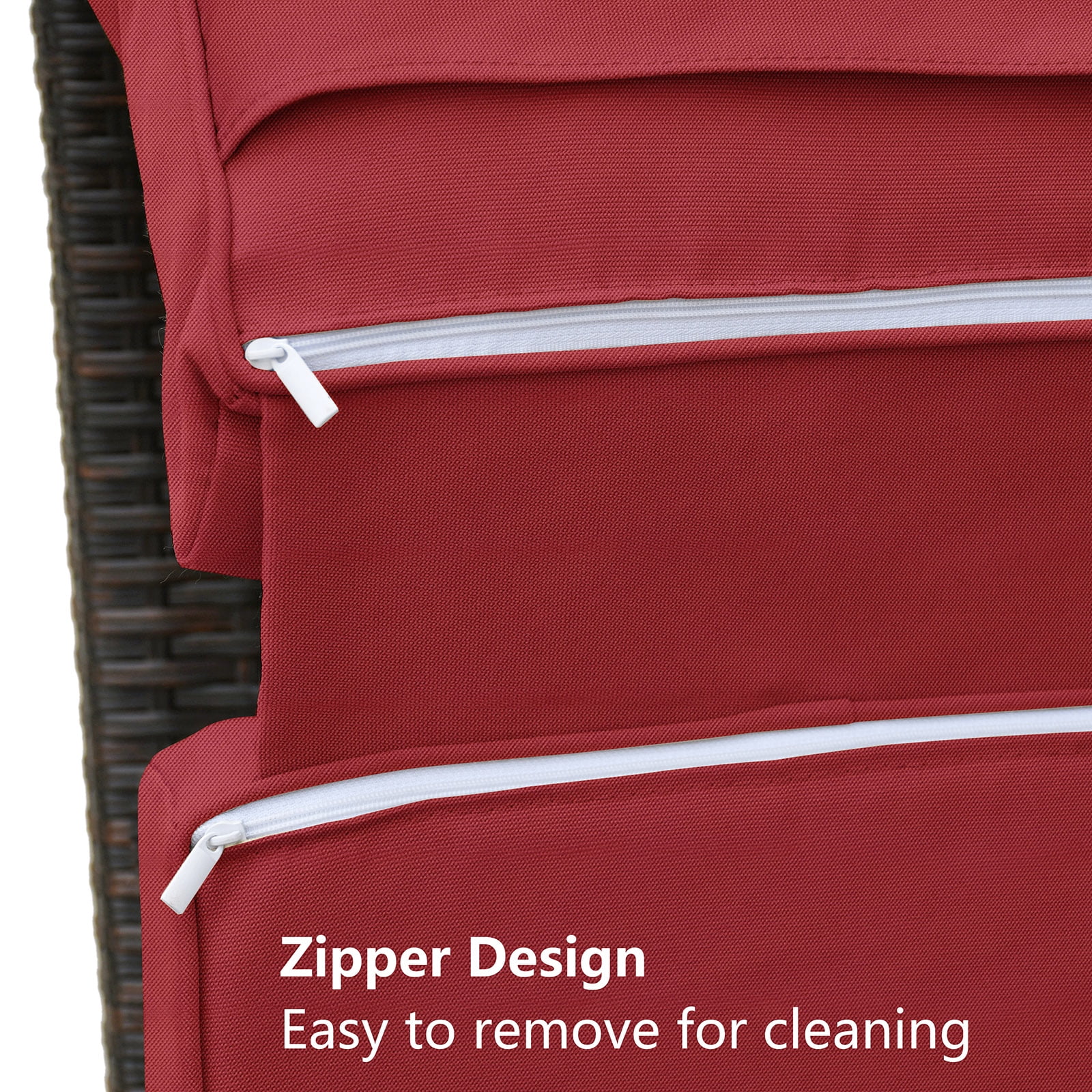 JP Outdoor Recliner Cushion Replacement for Indoor or Outdoor Lounge Chair, Red