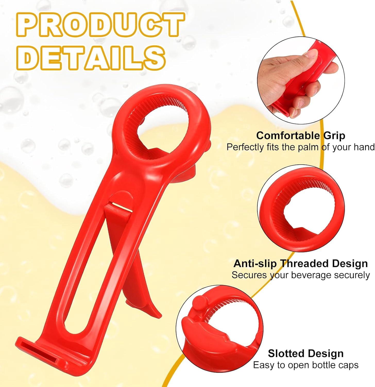 FRKSMD-Jar Key Lid Opener, Jar Lid Opener with Phone Stand Easy Grip Design Multifunctional Can Open Tool for Elderly Seniors Women Weak Hands Kitchen Use, Red