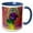 Blue/White, variant on 3drose, Atomic Rainbow Abstract, 15oz Two-tone Blue Mug