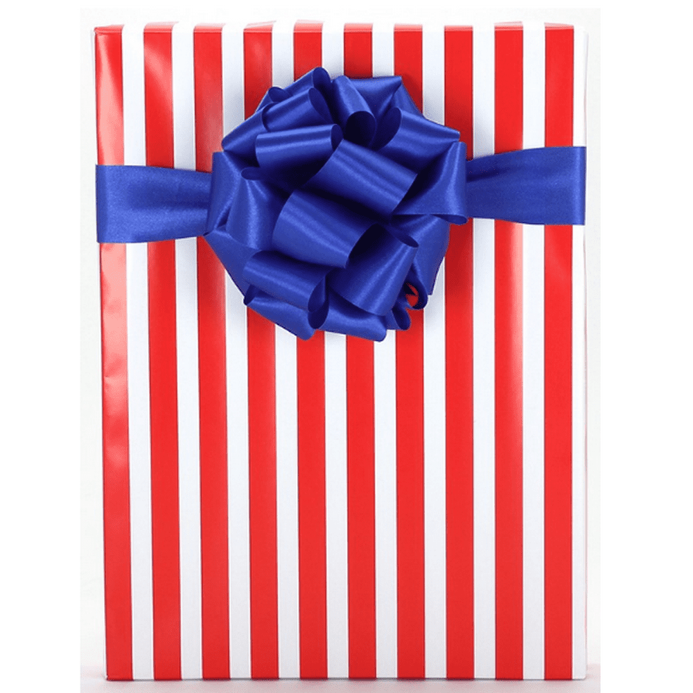 Shimmering Red and White Stripe Elegant Specialty Gift Wrap Wrappiing