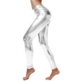 thumbnail image 2 of Intimates Leggings en Cuir Éclatant Extensible Couleur Unie pour Femmes, 2 of 6