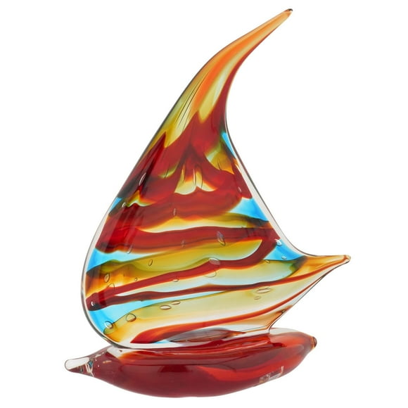 Glass Of Venice Murano Glass Large Sailboat - Rainbow