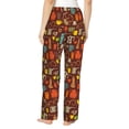 thumbnail image 3 of Xecao Retro Coffee Women's Straight Lounge Pajama Pants: The Epitome of Relaxed Sleepwear, 3 of 9