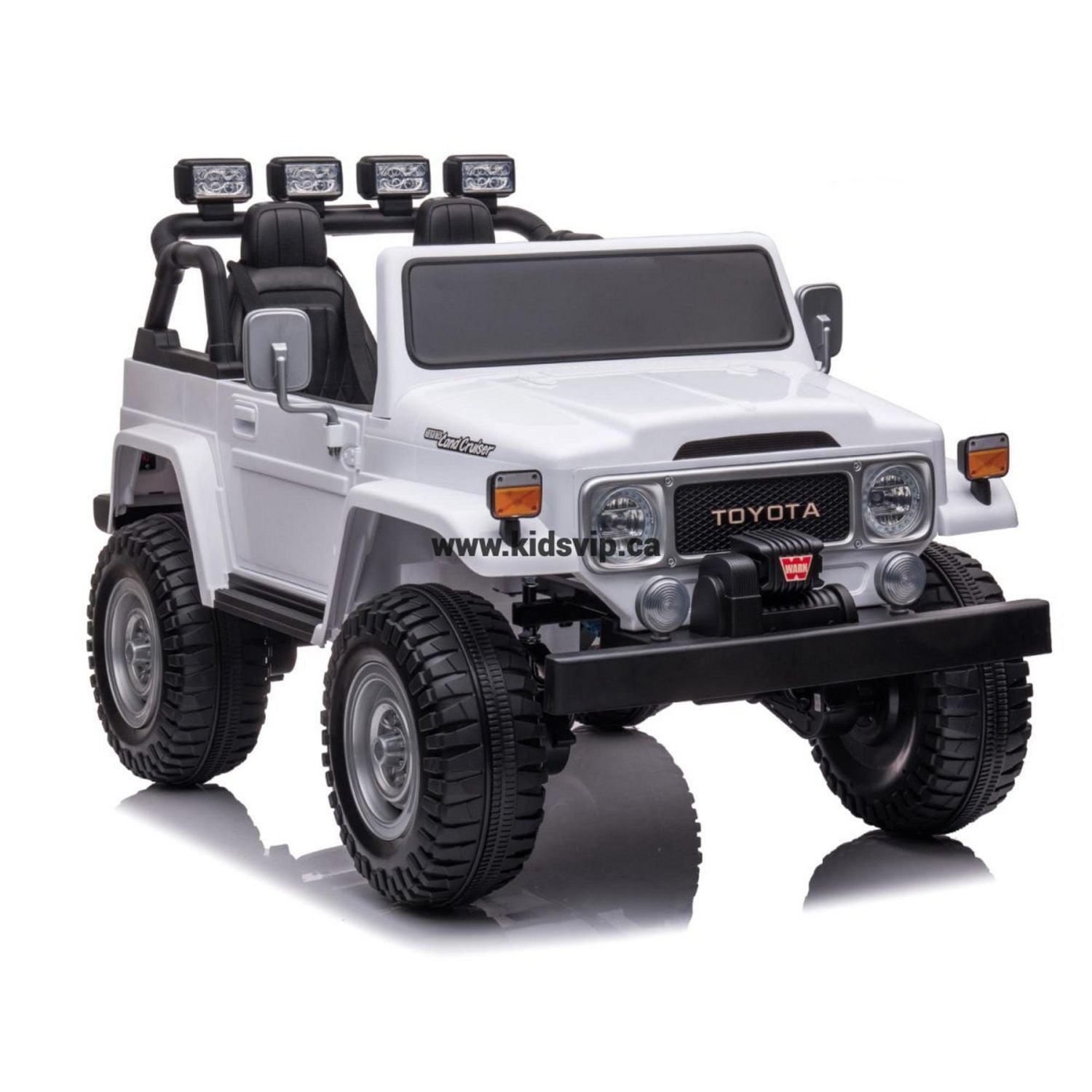 KidsVIP Licensed Toyota 2-Seater 24V Powered 4x4 Premium Ride-On Truck w/ Rubber Wheels, Music & Remote