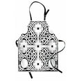 thumbnail image 1 of Celtic Apron, Celtic Knot Composition with Prehistoric Geometric Forms in an Intricate Design, Unisex Kitchen Bib with Adjustable Neck for Cooking Gardening, Adult Size, White and Black, by Ambesonne, 1 of 4