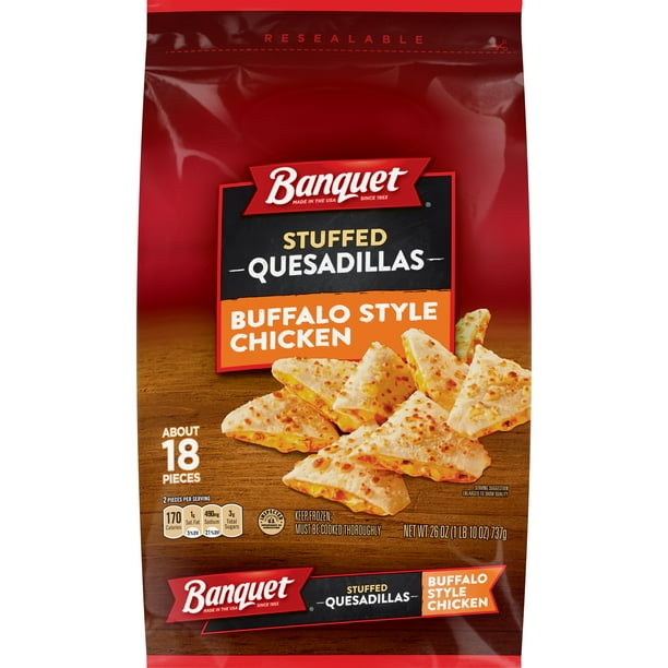 Banquet Buffalo Style Chicken Stuffed Quesadillas Frozen Snack, 26