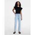 thumbnail image 3 of Time and Tru Women's High Rise Button Fly Cropped Jeans, 26.5" Inseam, Sizes 0-22, 3 of 6