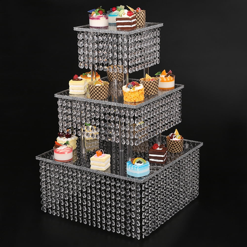 Cupcake Stand Cake Dessert Birthday Party Wedding Square Round 3 Tier Display 