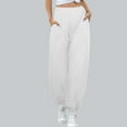 thumbnail image 2 of Diufon Sweatpants for Women Solid Color Lounge Pants Elastic High Waist Pants with Pockets, 2 of 7