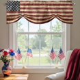 thumbnail image 2 of Independence Day Tie Up Valances Curtain, Adjustable Kitchen American Flag Abstract Stripes Valances for Windows Decor, Rod Pocket Short Curtains Set for Bedroom/Bathroom, 54"x18", 2 of 9