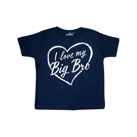 

Inktastic I Love My Big Bro in White Chalk Heart Gift Toddler Boy or Toddler Girl T-Shirt