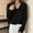 Black, variant on TINZ Fashion Thermal Underwear Top Long Sleeve Base Layer Shirt For Winter Warmth With Design And Asymmetric Style Thermal Underwear Top Men Top