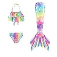 thumbnail image 1 of Luvoko Child Girls Solid Bathing Suits, Pink Mermaid Swimsuit for Girls Princess Skirt Rash Guard Bikini Set Princess Bathing Suits for 3 Pieces Tie Dye Bikini Swimsuit with(Multicolour,6-7 Years), 1 of 5