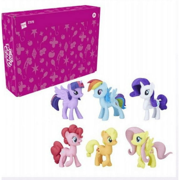 MY LITTLE 6 set PONY Cake Toppers, Friendship is Magic featuring charaActers twilight sparkle, rainbow dash | Each pony has molded hair and matching colored tails, 3in