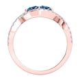 thumbnail image 3 of Aonejewelry 1.25 Ct Two Stone Blue Diamond Engagement Ring 14K Rose Gold, 3 of 4