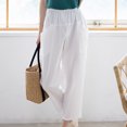 thumbnail image 2 of Babysbule Women's Solid Color Pants Loose Casual Double Pocket Capris Trousers, 2 of 4