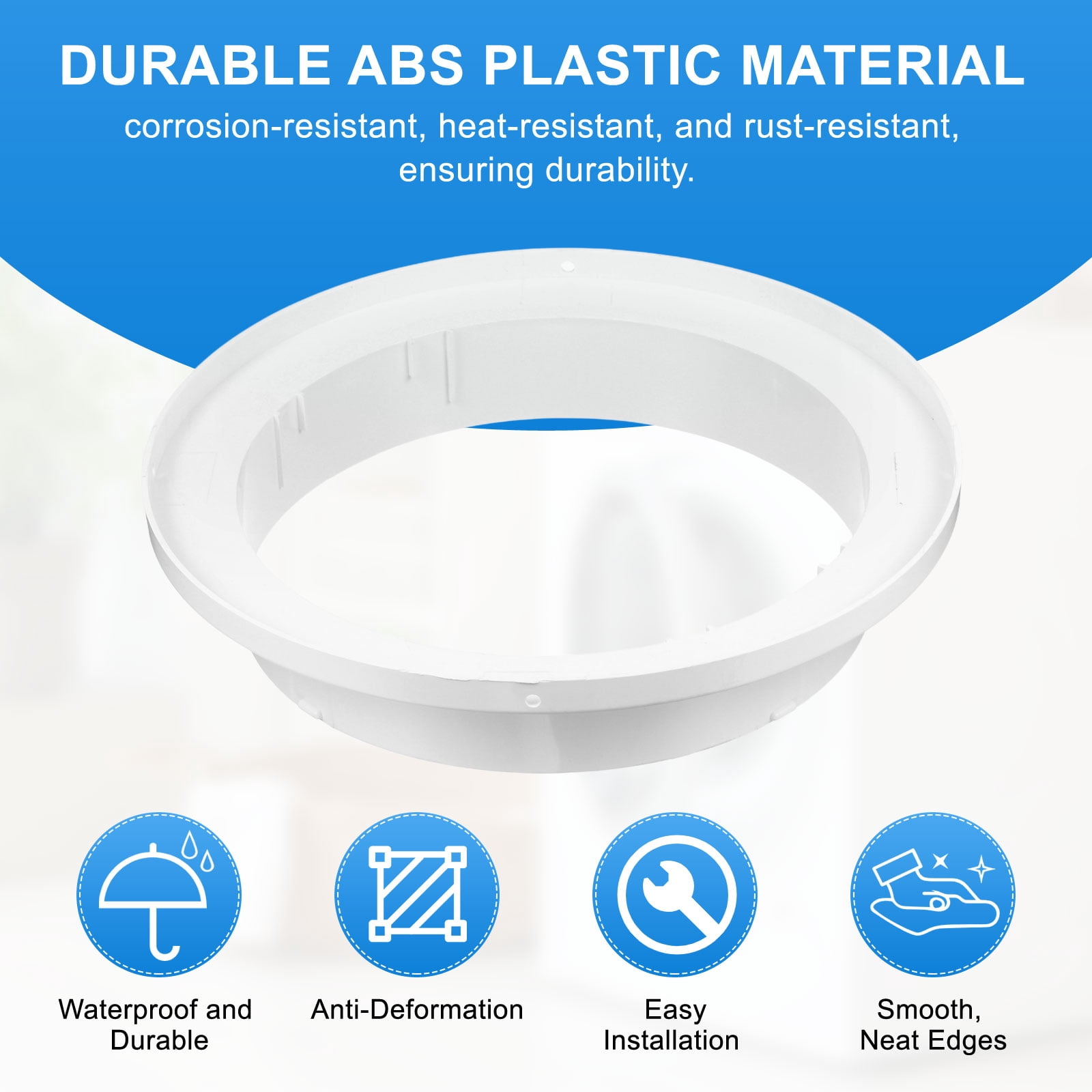 Uxcell 10 to 8 Inch Duct Reducer, 1Pcs ABS Air Duct Adapter HAVC Pipe Connector Dryer Vent Adapter Increaser Reducer for Inline Ventilation System, White (150mm to 100mm)