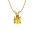 thumbnail image 2 of 0.5 ct Brilliant Round Cut Solitaire Natural Citrine 14k Yellow Solid Gold Everyday Affordable Designer Necklace Pendant with 16" Chain, 2 of 7