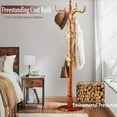 Coat Racks Free standing, Natural Wood Coat Rack Stand With 14 Hooks