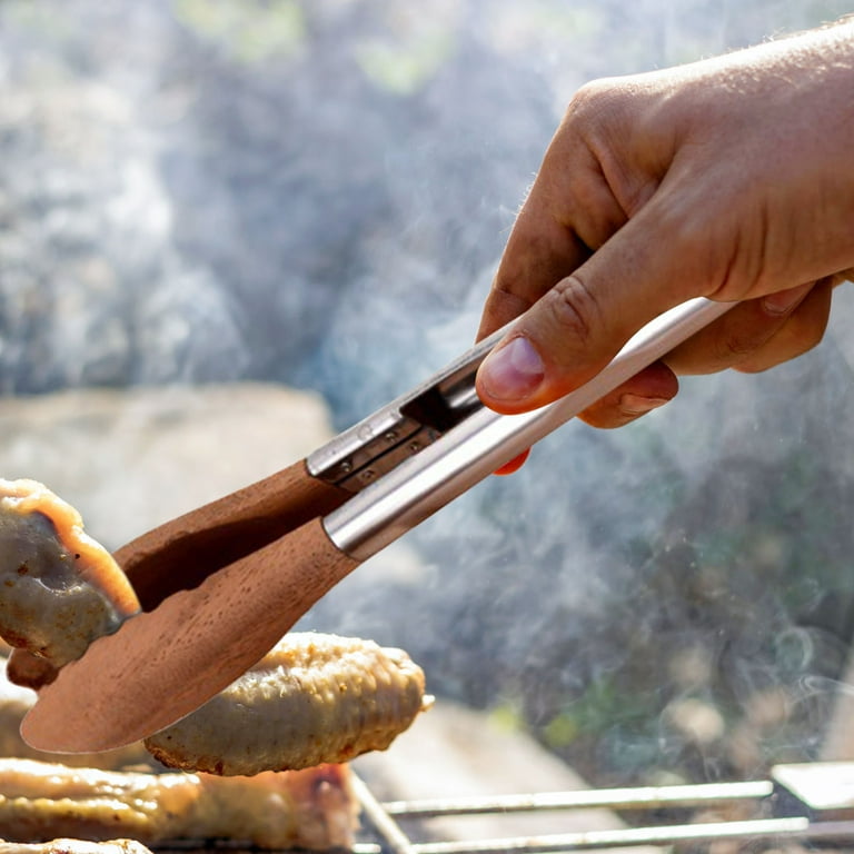 EGYMEN Kitchen Tongs for Cooking with Wooden Tips, Nonstick