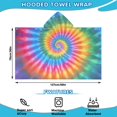 thumbnail image 2 of Rainbow Tie Dye Mandala Pattern Hooded Bath Towel，50"x30" for Ages 3 To 12 Kids, Quick Dry Lightweight Soft Microfiber Hood Beach Towel Cover Up for Kids, 2 of 7