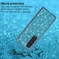 thumbnail image 4 of Compatible with Samsung Z Fold 3 Case, Glitter Sparkly Samsung Galaxy Z Fold 3 Phone Case with Slim Silicone Shockproof Protective Bumper Cover for Cute Girls Women (Blue), 4 of 13