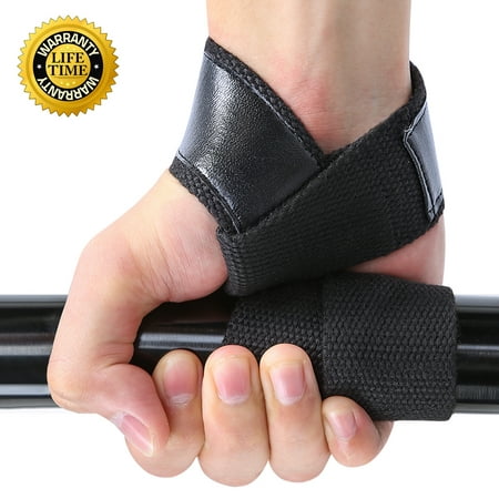 Lifting Straps with Neoprene Padded No-Slip Weightlifting Hand Bar One Pair, Wrist Supports Hook Wraps Assist Grip Strength for Bodybuilding, Strength Training, PowerLifting by (Best Powerlifting Program For Strength)
